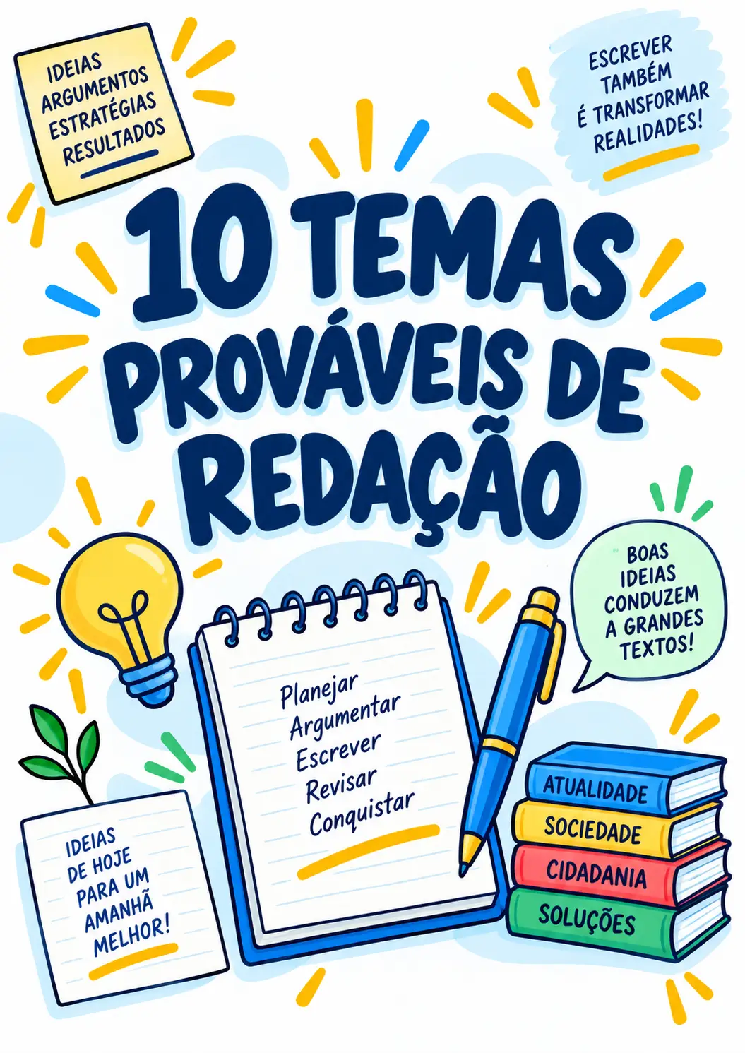 Capa do bônus 10 Temas Prováveis de Redação