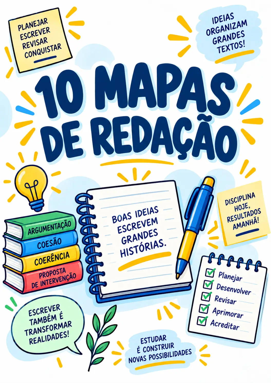 Capa do bônus 10 Mapas de Redação